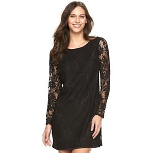 Apt 9 LACE OVERLAY LONG-SLEEVE MINI SHIFT DRESS 10